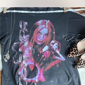 Black Graphic T-Shirt with Pink Design